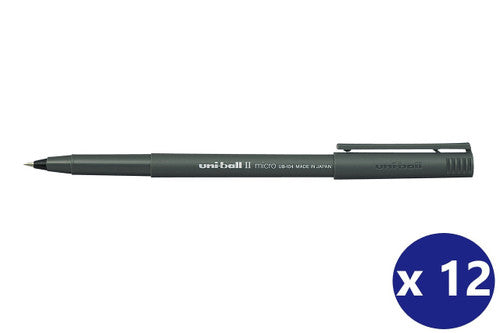 Uni-Ball II Rollerball Pen 0.5mm Black Box of 12