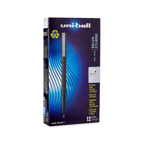 Uni-Ball Micro UB-120 Liquid Ink Rollerball Pen 0.5mm Black Box of 12