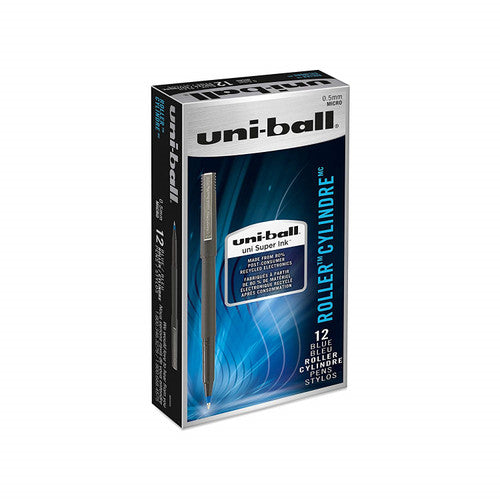 Uni-Ball Micro Rollerball Pen 0.5mm Blue Box of 12