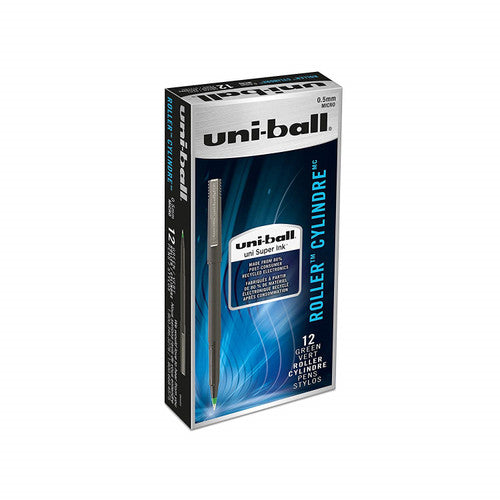 Uni-Ball Micro UB-120 Liquid Ink Rollerball Pen 0.5mm Green Box of 12