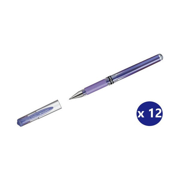 Uni-Ball Signo Broad UM-153M Gel Ink Rollerball Pen 1.0mm Metallic Violet Box of 12