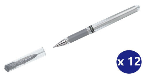Uni-Ball Signo Broad Gel Ink Pen 1.0mm Silver Box of 12