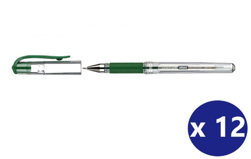 Uni-Ball Signo Broad Gel Ink Pen 1.0mm Green Box of 12
