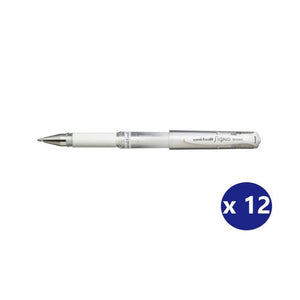 Uni-Ball Signo Broad UM-153 Gel Ink Rollerball Pen 1.0mm White Box of 12