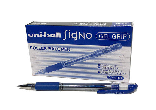 Uni-Ball Signo Gel Grip Rollerball Pen 0.7mm Blue Box of 12