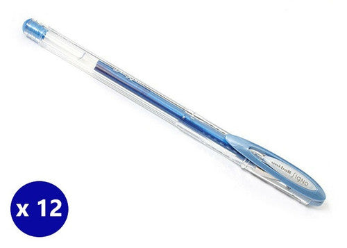 Uni Signo Noble Metal Gel Ink Pen 0.8mm Blue Box of 12