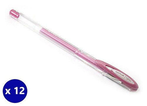 Uni Signo Noble Metal Gel Ink Pen 0.8mm Pink Box of 12