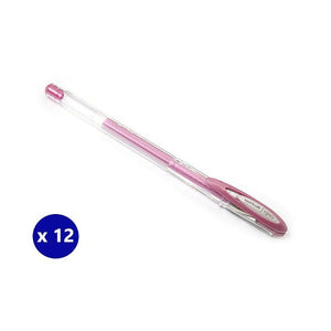 Uni Signo Noble Metal Gel Ink Pen 0.8mm Pink Box of 12