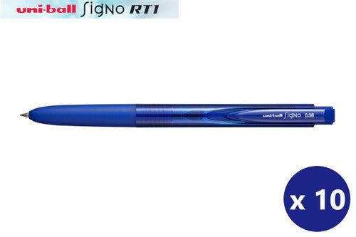 Uni Signo RT1 Gel Ink Pen Ultra Fine 0.38mm Blue Box of 10