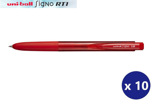 Uni-Ball Signo RT1 UMN155-038 Gel Ink Pen 0.38mm Red Box of 10