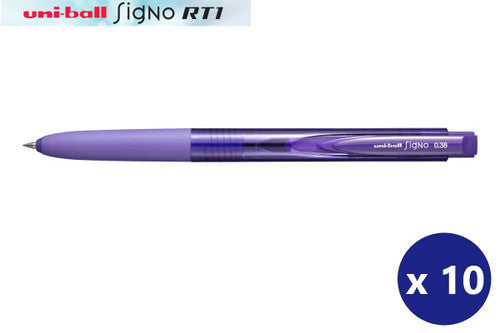 Uni-Ball Signo RT1 Gel Ink Pen 0.38mm Violet Box of 10