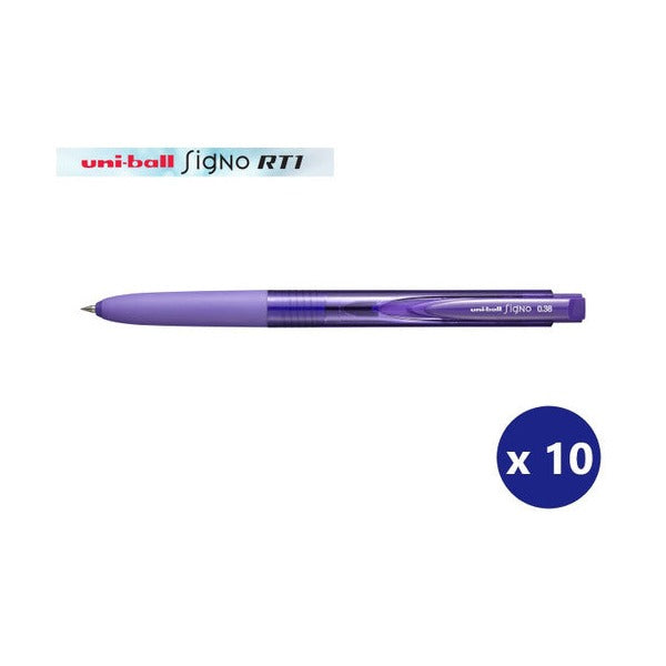 Uni-Ball Signo RT1 Gel Ink Pen 0.38mm Violet Box of 10
