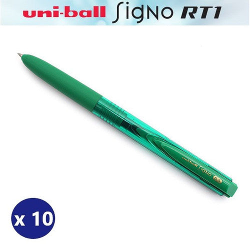 Uni-Ball Signo RT1 Gel Ink Rollerball Pen 0.5mm Green Box of 10