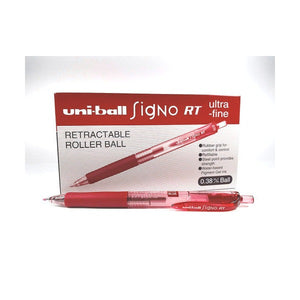 Uni Signo RT Gel Ink Pen Ultra Fine 0.38mm Red Box of 12
