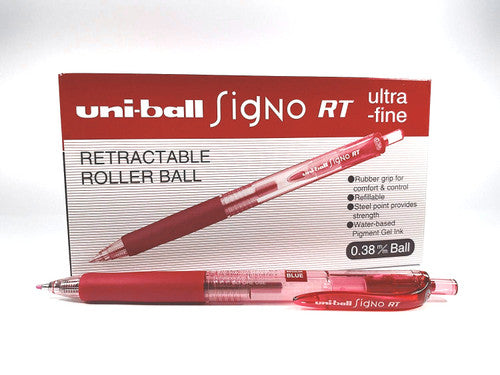 Uni Signo RT Gel Ink Pen Ultra Fine 0.38mm Red Box of 12