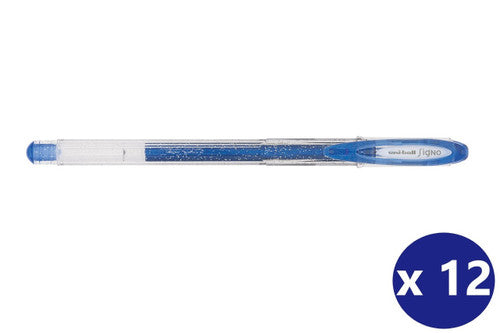 Uni-Ball Signo Sparkling Gel Ink Pen 1.0mm Blue Box of 12