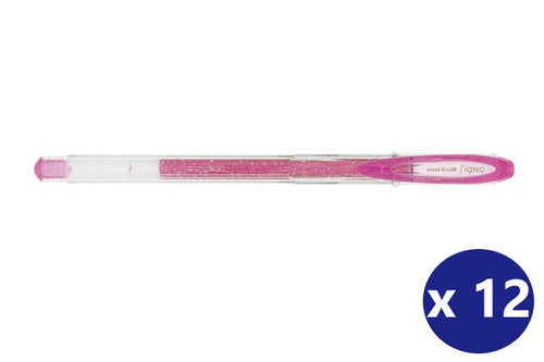 Uni-Ball Signo Sparkling UM-120SP Gel Ink Rollerball Pen 1.0mm Pink Box of 12