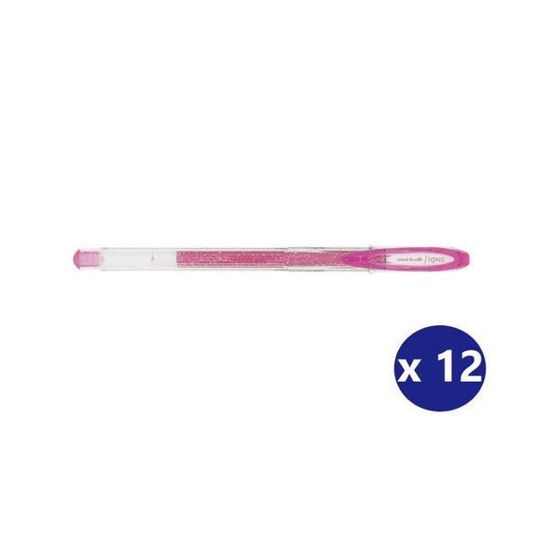 Uni-Ball Signo Sparkling UM-120SP Gel Ink Rollerball Pen 1.0mm Pink Box of 12