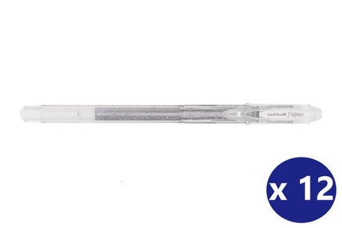 Uni-Ball Signo Sparkling UM-120SP Gel Ink Rollerball Pen 1.0mm Silver Box of 12