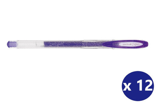 Uni-Ball Signo Sparkling UM-120SP Gel Ink Rollerball Pen 1.0mm Violet Box of 12