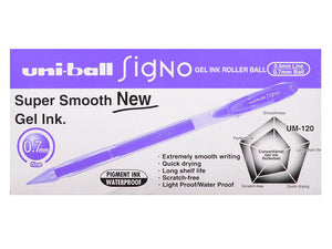 Uni-Ball Signo UM-120 Gel Ink Pen 0.7mm Violet Box of 12