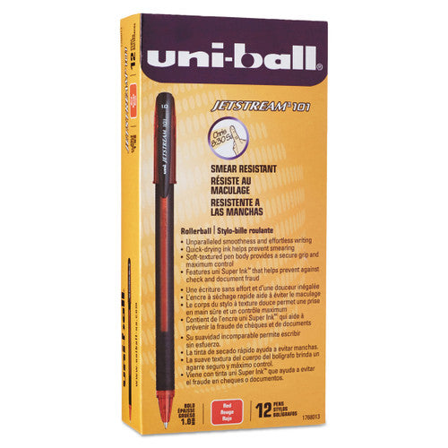Uni-Ball Jetstream 101 Rollerball Pen 1.0mm Red Box of 12
