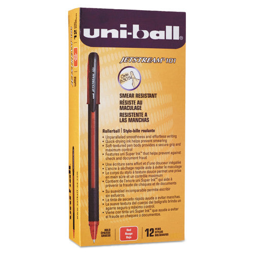 Uni-Ball SX-101 Jetstream 101 Rollerball Pen 0.7mm Red Box of 12