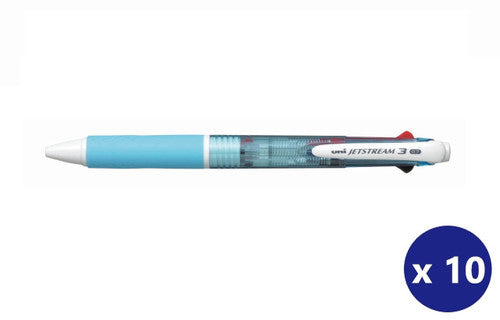 Uni-Ball SXE3400-07 Jetstream 3 Multicolour Rollerball 0.7mm Light Blue Barrel Box of 10