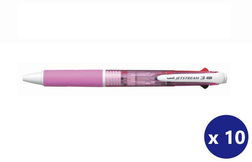 Uni-Ball SXE3400-07 Jetstream 3 Multicolour Rollerball 0.7mm Pink Barrel Box of 10