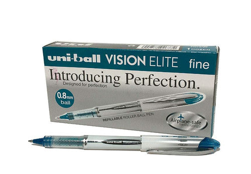 Uni Vision Elite Rollerball Pen 0.8mm Blue Black Box of 12