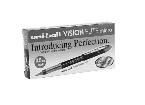 Uni Vision Elite Rollerball Pen 0.5mm Black Box of 12
