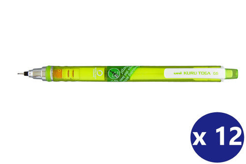 Uni Kuru Toga M5-450T Mechanical Pencil 0.5mm Green Barrel Box of 12