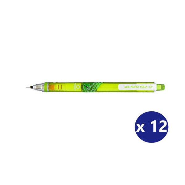 Uni Kuru Toga M5-450T Mechanical Pencil 0.5mm Green Barrel Box of 12