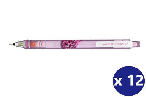 Uni Kuru Toga Mechanical Pencil 0.5mm Pink Barrel Box of 12