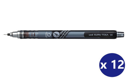 Uni Kuru Toga M5-450T Mechanical Pencil 0.5mm Smoke Barrel Box of 12