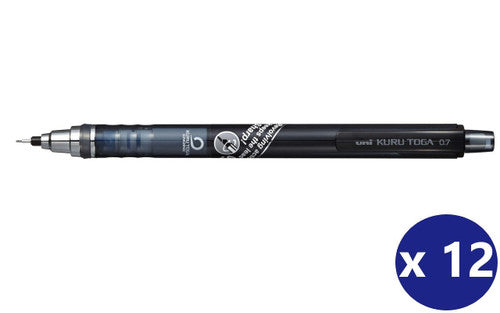 Uni Kuru Toga Mechanical Pencil 0.7mm Smoke Barrel Box of 12