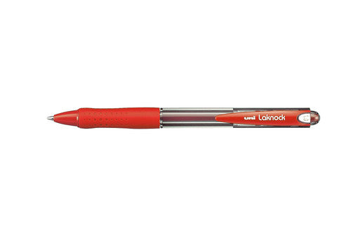 Uni Laknock SN-100 Retractable Ballpoint Pen 1.0mm Red Box of 12