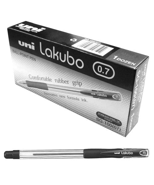 Uni Lakubo SG-100 Ballpoint Pen 0.7mm Black Box of 12