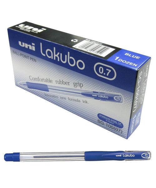 Uni Lakubo Ballpoint Pen 0.7mm Blue Box of 12