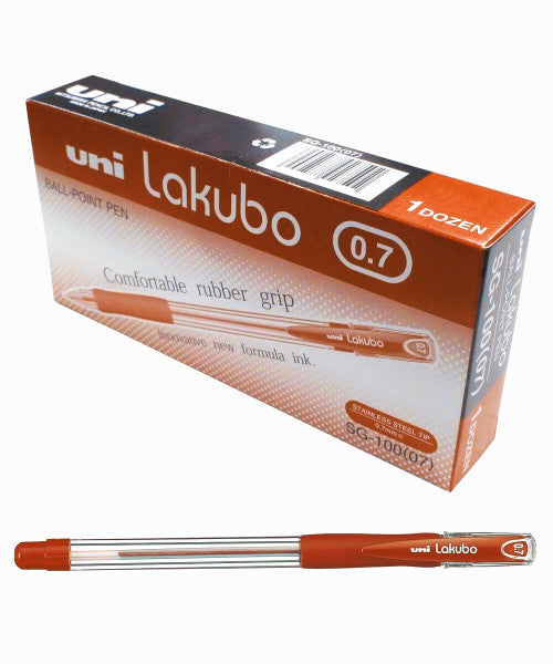 Uni Lakubo SG-100 Ballpoint Pen 0.7mm Red Box of 12