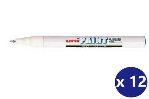 Uni Paint Marker Ultra Fine 0.8mm White Box of 12