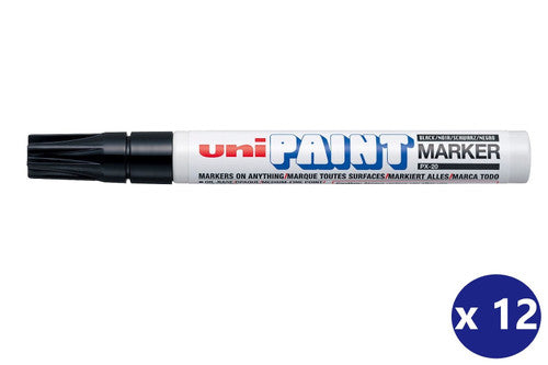 Uni Paint PX-20 Permanent Marker 2.8mm Bullet Tip Black Box of 12