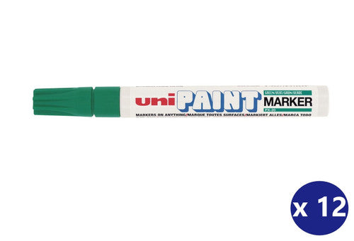 Uni Paint PX-20 Permanent Marker 2.8mm Bullet Tip Green Box of 12