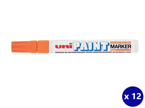 Uni Paint Marker Medium 2.8mm Bullet Tip Orange Box of 12