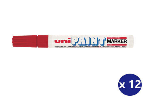 Uni Paint PX-20 Permanent Marker 2.8mm Bullet Tip Red Box of 12