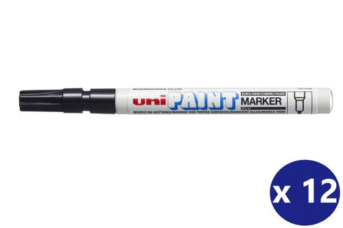 Uni Paint Permanent Marker 1.2mm Bullet Tip Black Box of 12