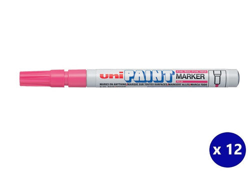 Uni Paint Permanent Marker 1.2mm Bullet Tip Pink Box of 12