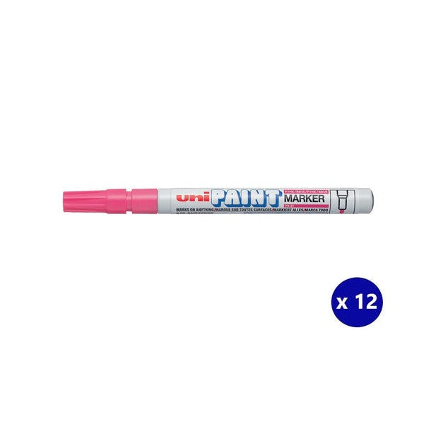 Uni Paint Permanent Marker 1.2mm Bullet Tip Pink Box of 12
