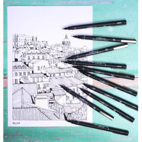 Uni Pin Fineliner 0.6mm Drawing Pen Black Box of 12