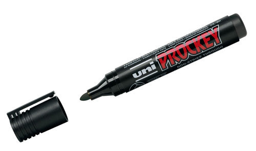 Uni Prockey Permanent Marker Bullet Tip 1.8mm Black Box of 12